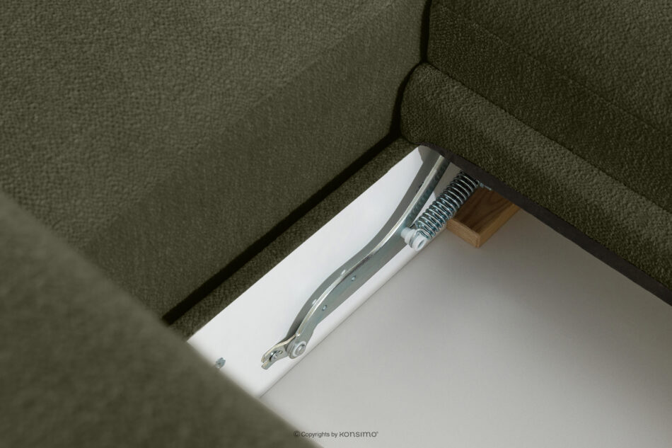 BLUME Nowoczesny narożnik w tkaninie szenilowej prawy ciemny zielony ciemny zielony - zdjęcie 14