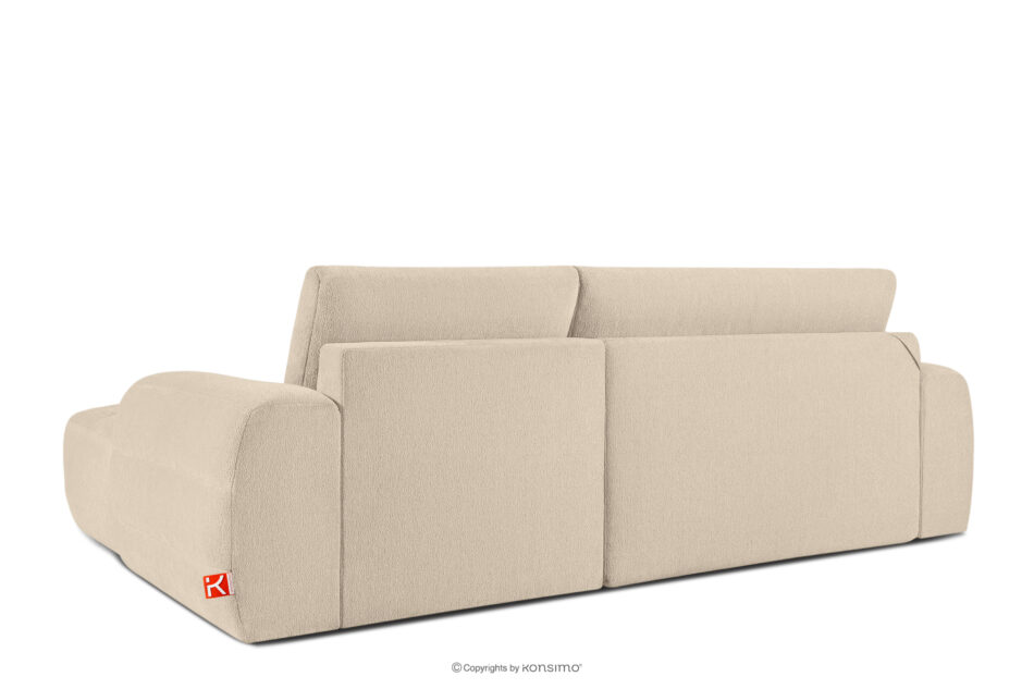 BLUME Nowoczesny narożnik w tkaninie szenilowej prawy kremowy kremowy - zdjęcie 3