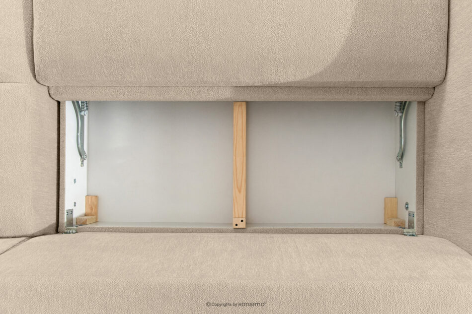 BLUME Nowoczesny narożnik w tkaninie szenilowej prawy kremowy kremowy - zdjęcie 12