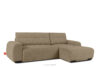 BLUME Nowoczesny narożnik w tkaninie szenilowej prawy ciemny beżowy ciemny beżowy - zdjęcie 3