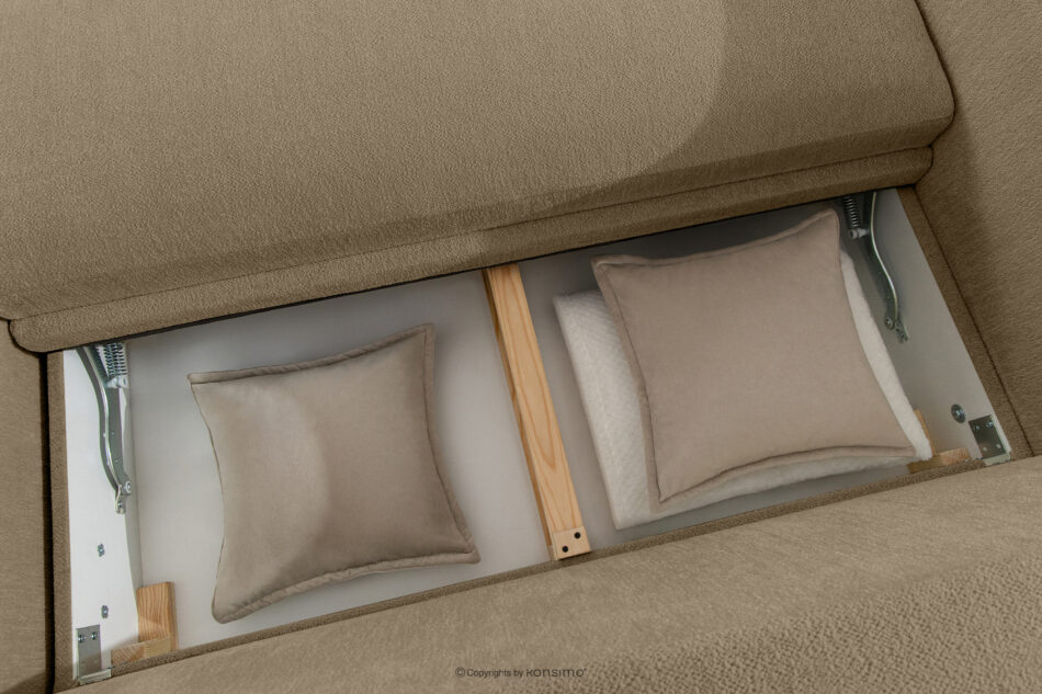 BLUME Nowoczesny narożnik w tkaninie szenilowej prawy ciemny beżowy ciemny beżowy - zdjęcie 13