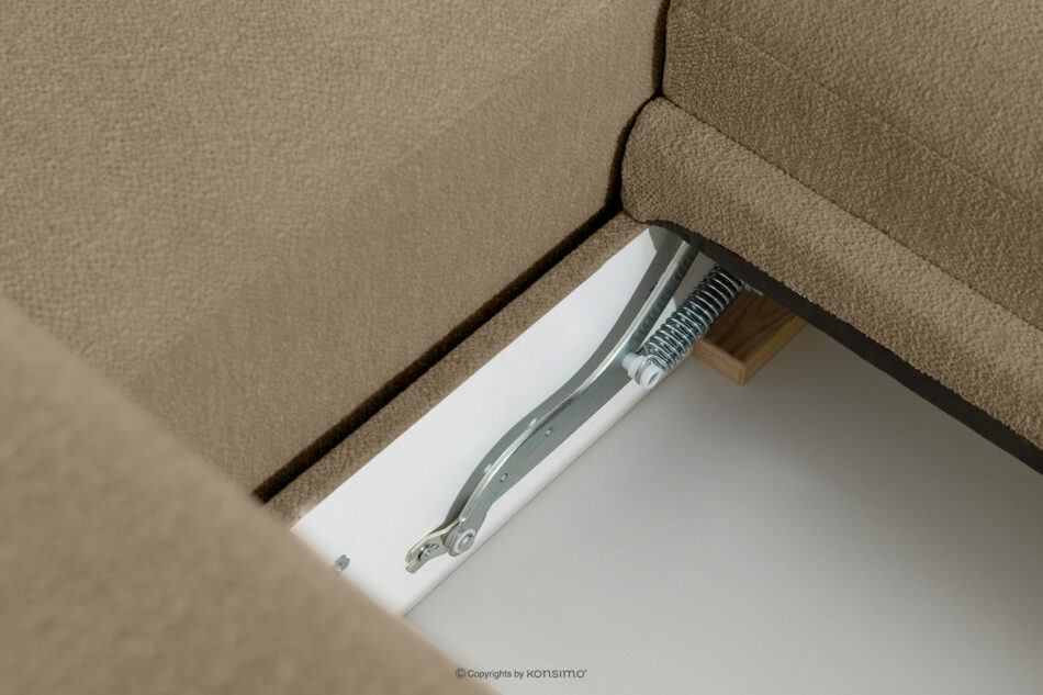 BLUME Nowoczesny narożnik w tkaninie szenilowej prawy ciemny beżowy ciemny beżowy - zdjęcie 14