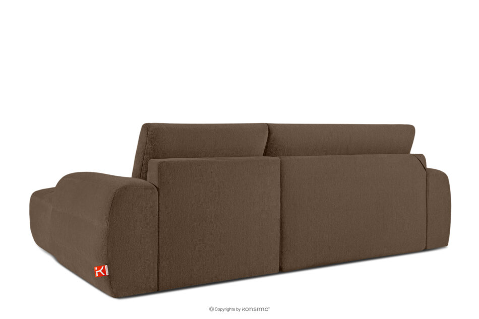 BLUME Nowoczesny narożnik w tkaninie szenilowej prawy brązowy brązowy - zdjęcie 3