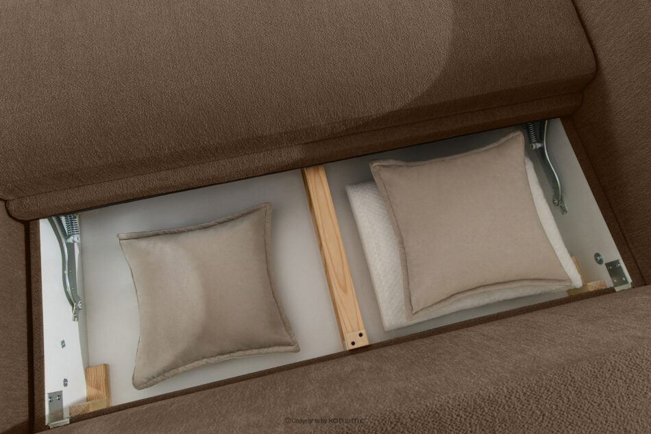 BLUME Nowoczesny narożnik w tkaninie szenilowej prawy brązowy brązowy - zdjęcie 13