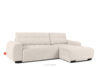 BLUME Nowoczesny narożnik w tkaninie szenilowej prawy ecru ecru - zdjęcie 3