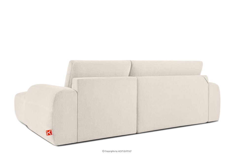BLUME Nowoczesny narożnik w tkaninie szenilowej prawy ecru ecru - zdjęcie 3