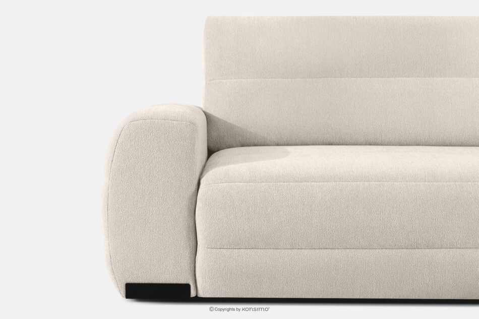 BLUME Nowoczesny narożnik w tkaninie szenilowej prawy ecru ecru - zdjęcie 6