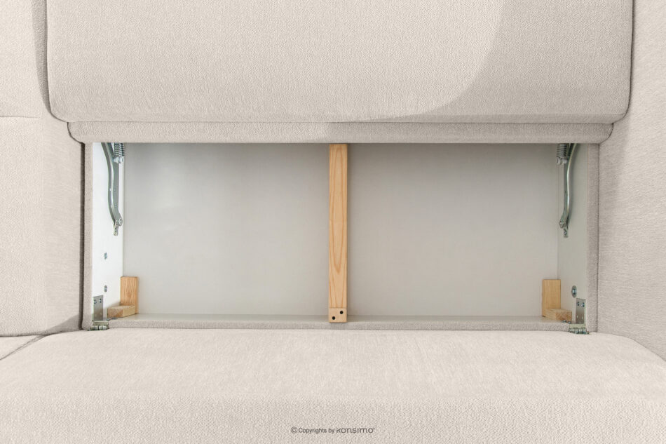 BLUME Nowoczesny narożnik w tkaninie szenilowej prawy ecru ecru - zdjęcie 12