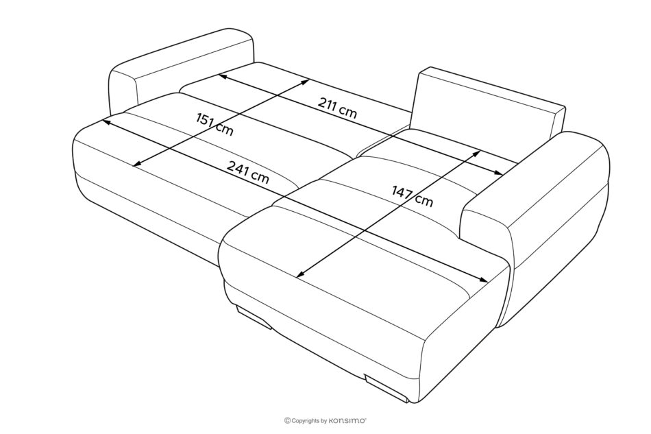 BLUME Nowoczesny narożnik w tkaninie szenilowej prawy grafitowy grafitowy - zdjęcie 18
