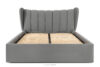GIZO Łóżko tapicerowane typu muszelka z pojemnikiem na pościel 160 cm jasny szary jasny szary - zdjęcie 4