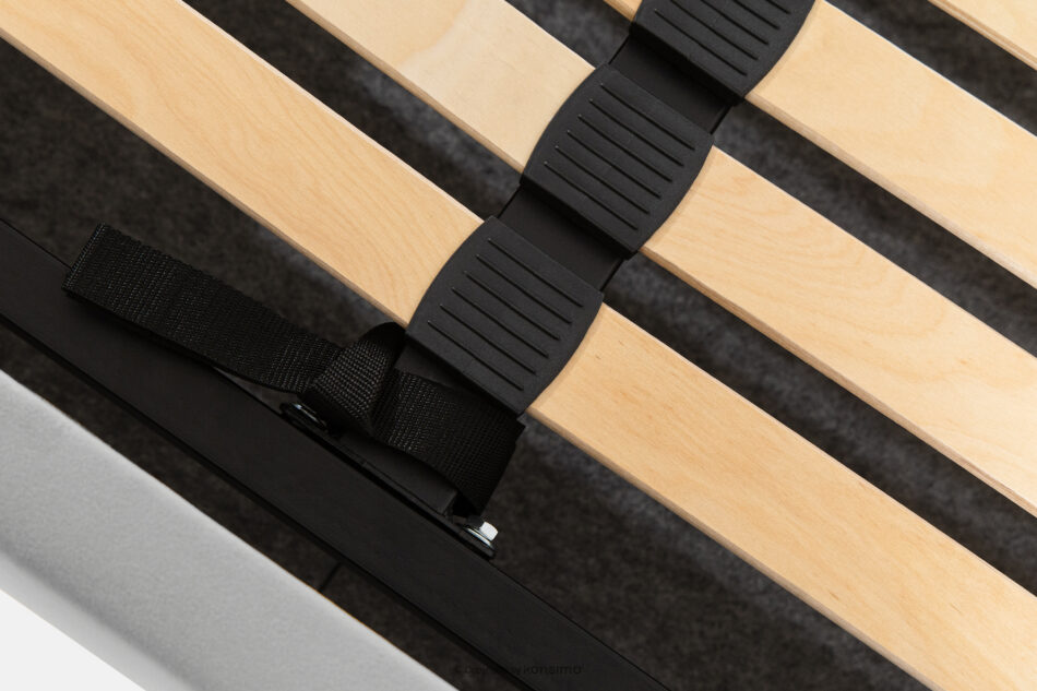 GIZO Łóżko tapicerowane typu muszelka z pojemnikiem na pościel 160 cm jasny szary jasny szary - zdjęcie 11