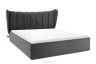 Łóżko tapicerowane typu muszelka z pojemnikiem na pościel 160 cm ciemny szary