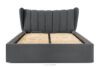 GIZO Łóżko tapicerowane typu muszelka z pojemnikiem na pościel 160 cm ciemny szary ciemny szary - zdjęcie 4