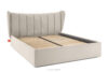 GIZO Łóżko tapicerowane typu muszelka z pojemnikiem na pościel 160 cm kremowy kremowy - zdjęcie 3