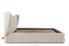 GIZO Łóżko tapicerowane typu muszelka z pojemnikiem na pościel 160 cm kremowy kremowy - zdjęcie 5