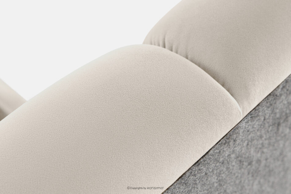 GIZO Łóżko tapicerowane typu muszelka z pojemnikiem na pościel 160 cm kremowy kremowy - zdjęcie 6