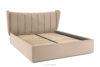 GIZO Łóżko tapicerowane typu muszelka z pojemnikiem na pościel 160 cm jasny beżowy jasny beżowy - zdjęcie 3