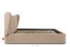 GIZO Łóżko tapicerowane typu muszelka z pojemnikiem na pościel 160 cm jasny beżowy jasny beżowy - zdjęcie 5