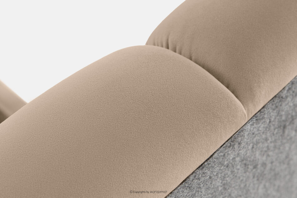 GIZO Łóżko tapicerowane typu muszelka z pojemnikiem na pościel 160 cm jasny beżowy jasny beżowy - zdjęcie 6