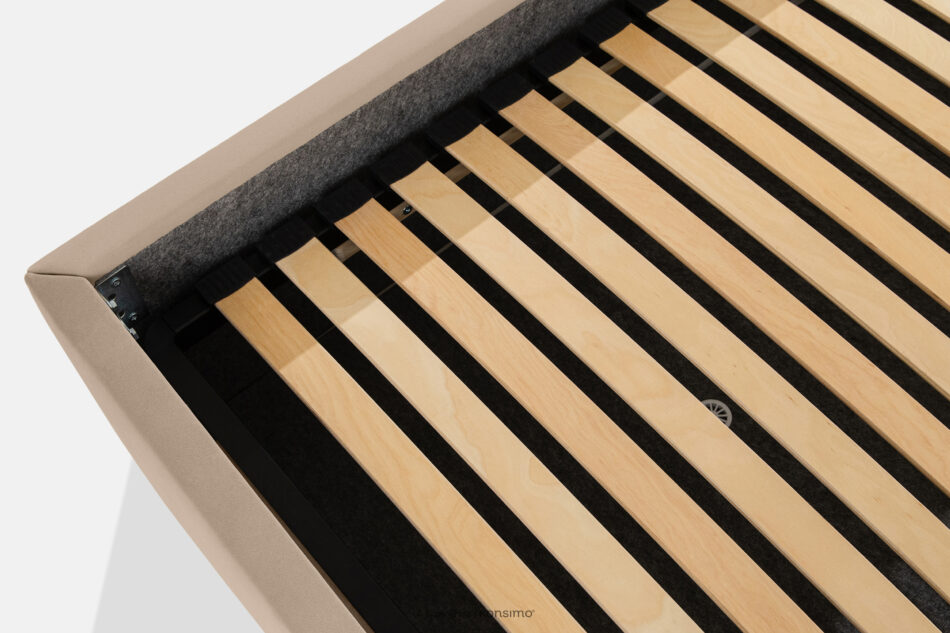 GIZO Łóżko tapicerowane typu muszelka z pojemnikiem na pościel 160 cm jasny beżowy jasny beżowy - zdjęcie 9