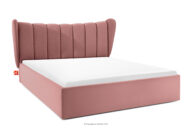 Łóżko tapicerowane typu muszelka z pojemnikiem na pościel 160 cm różowy