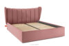 GIZO Łóżko tapicerowane typu muszelka z pojemnikiem na pościel 160 cm różowy różowy - zdjęcie 3