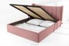 GIZO Łóżko tapicerowane typu muszelka z pojemnikiem na pościel 160 cm różowy różowy - zdjęcie 15