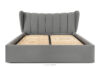 GIZO Łóżko tapicerowane typu muszelka z pojemnikiem na pościel 180 cm jasny szary jasny szary - zdjęcie 4
