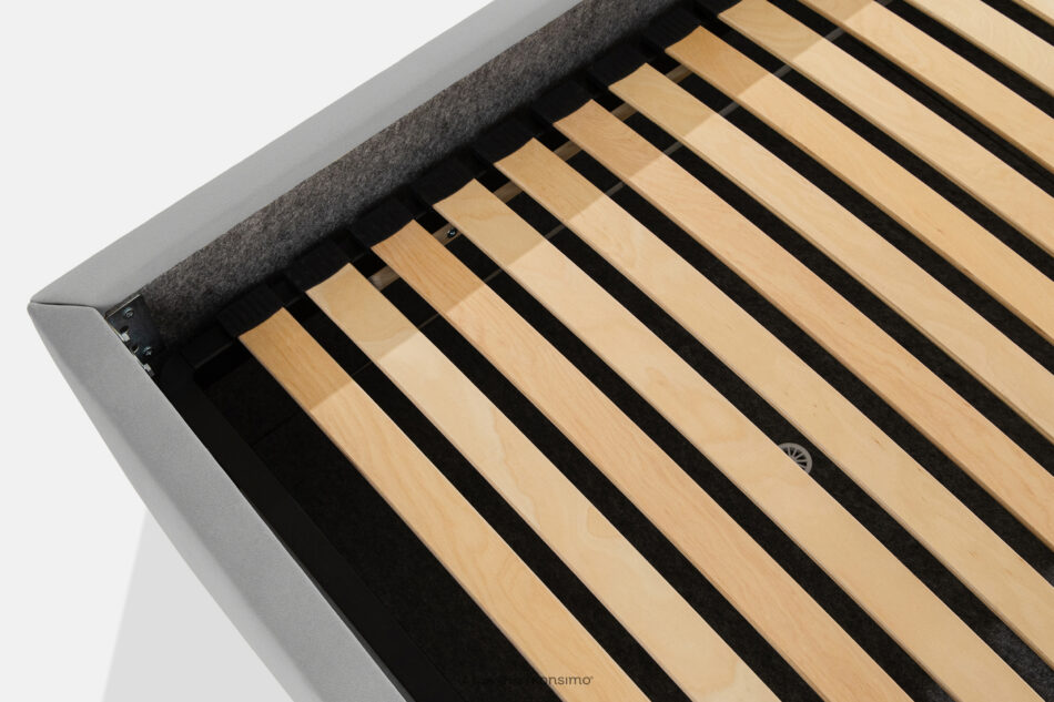 GIZO Łóżko tapicerowane typu muszelka z pojemnikiem na pościel 180 cm jasny szary jasny szary - zdjęcie 9