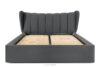 GIZO Łóżko tapicerowane typu muszelka z pojemnikiem na pościel 180 cm ciemny szary ciemny szary - zdjęcie 4