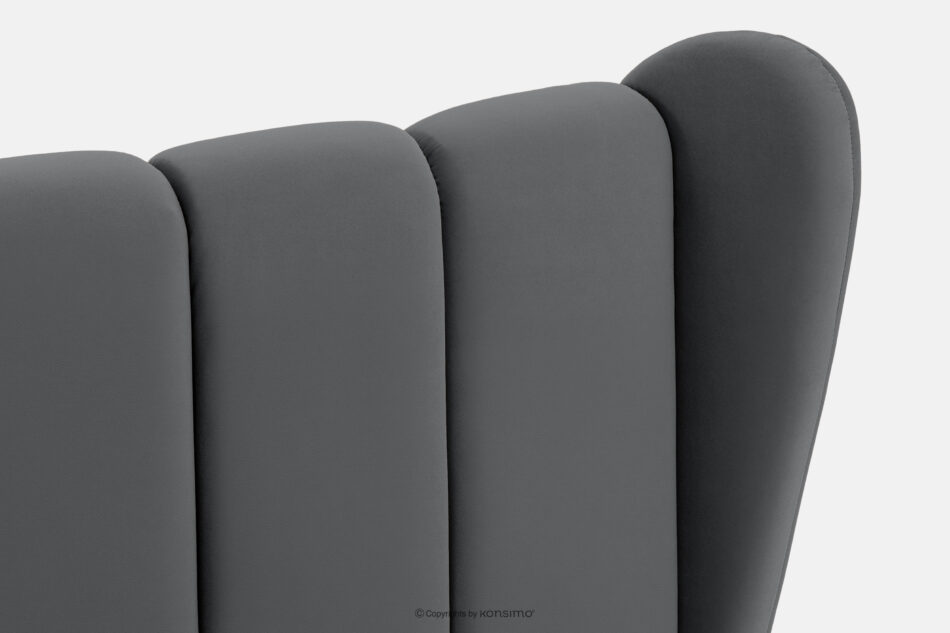 GIZO Łóżko tapicerowane typu muszelka z pojemnikiem na pościel 180 cm ciemny szary ciemny szary - zdjęcie 7