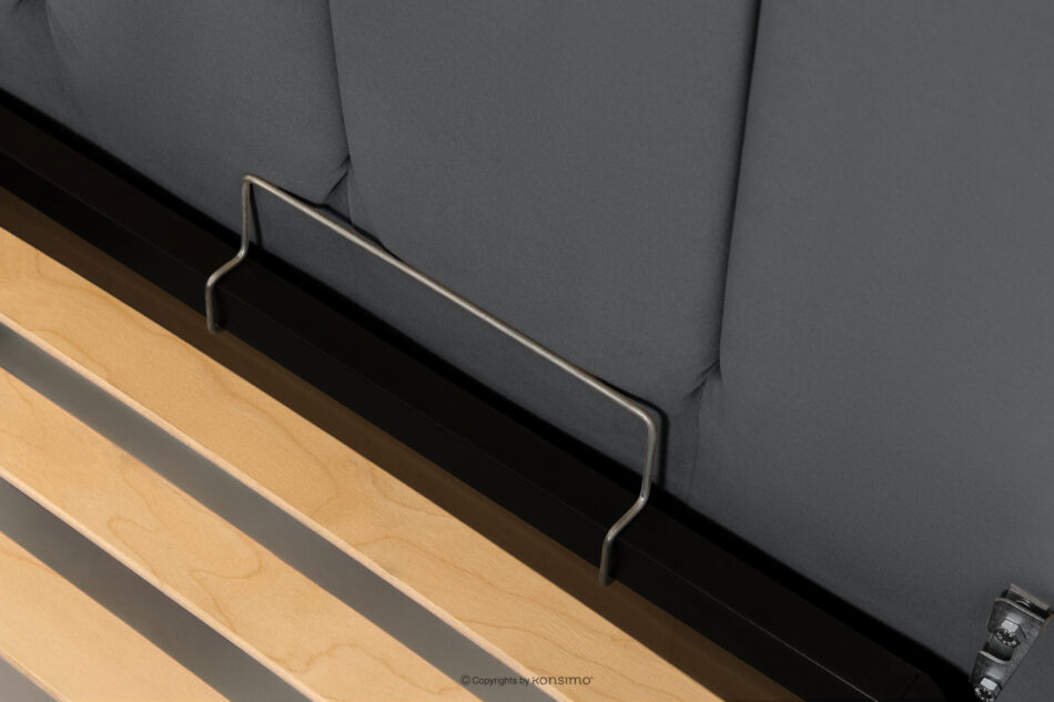 GIZO Łóżko tapicerowane typu muszelka z pojemnikiem na pościel 180 cm ciemny szary ciemny szary - zdjęcie 8