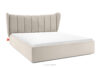 GIZO Łóżko tapicerowane typu muszelka z pojemnikiem na pościel 180 cm kremowy kremowy - zdjęcie 1