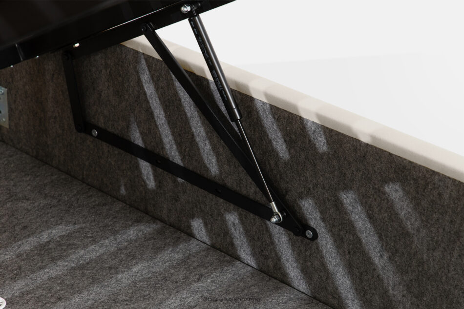 GIZO Łóżko tapicerowane typu muszelka z pojemnikiem na pościel 180 cm kremowy kremowy - zdjęcie 10