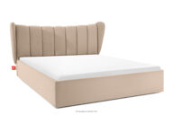 Łóżko tapicerowane typu muszelka z pojemnikiem na pościel 180 cm jasny beżowy