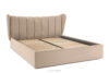 GIZO Łóżko tapicerowane typu muszelka z pojemnikiem na pościel 180 cm jasny beżowy jasny beżowy - zdjęcie 3