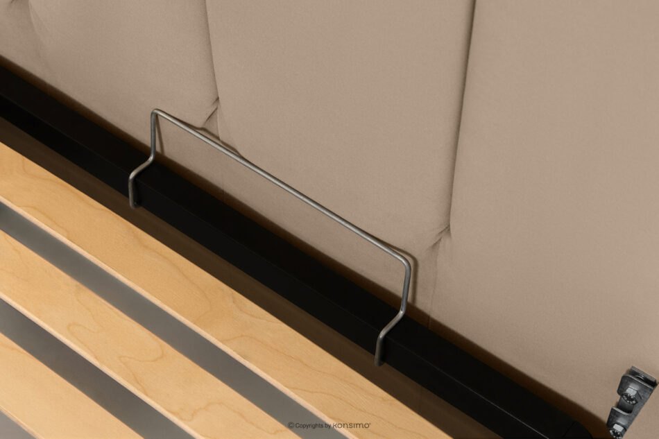 GIZO Łóżko tapicerowane typu muszelka z pojemnikiem na pościel 180 cm jasny beżowy jasny beżowy - zdjęcie 8