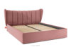GIZO Łóżko tapicerowane typu muszelka z pojemnikiem na pościel 180 cm różowy różowy - zdjęcie 3
