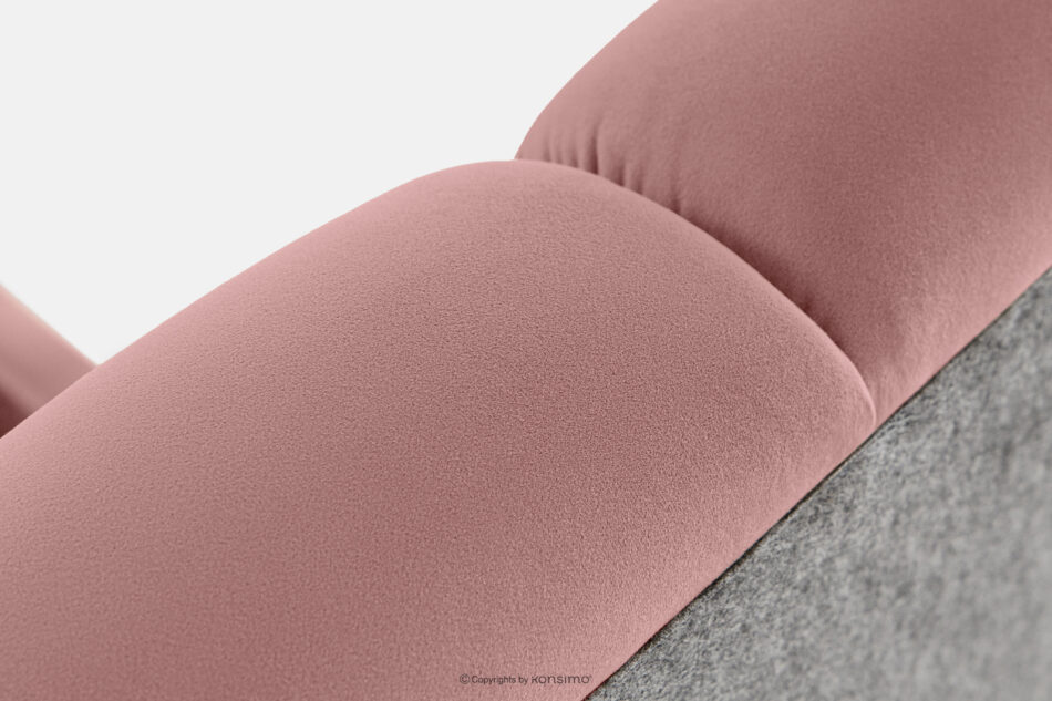 GIZO Łóżko tapicerowane typu muszelka z pojemnikiem na pościel 180 cm różowy różowy - zdjęcie 6