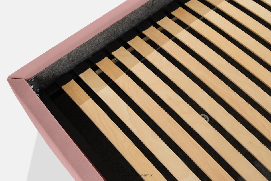 GIZO Łóżko tapicerowane typu muszelka z pojemnikiem na pościel 180 cm różowy różowy - zdjęcie 9