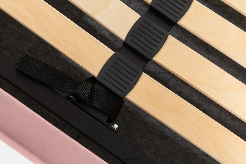 GIZO Łóżko tapicerowane typu muszelka z pojemnikiem na pościel 180 cm różowy różowy - zdjęcie 11