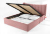 GIZO Łóżko tapicerowane typu muszelka z pojemnikiem na pościel 180 cm różowy różowy - zdjęcie 14