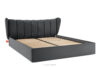 GIZO Łóżko tapicerowane typu muszelka z pojemnikiem na pościel 200 cm ciemny szary ciemny szary - zdjęcie 3