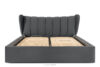 GIZO Łóżko tapicerowane typu muszelka z pojemnikiem na pościel 200 cm ciemny szary ciemny szary - zdjęcie 4