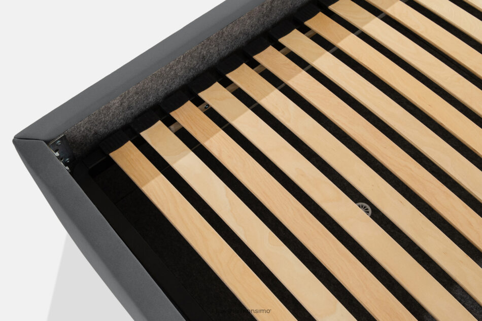 GIZO Łóżko tapicerowane typu muszelka z pojemnikiem na pościel 200 cm ciemny szary ciemny szary - zdjęcie 9