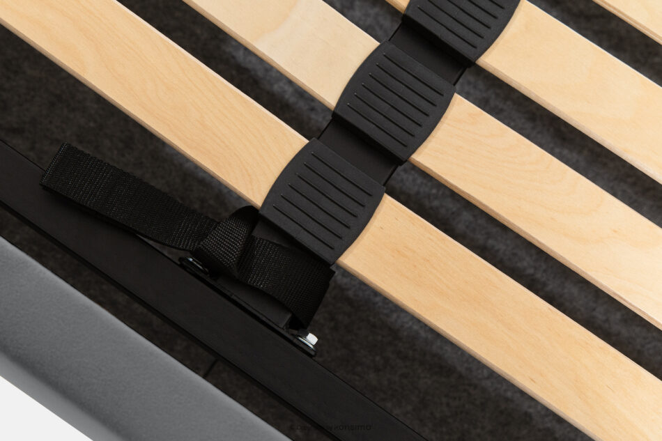 GIZO Łóżko tapicerowane typu muszelka z pojemnikiem na pościel 200 cm ciemny szary ciemny szary - zdjęcie 11