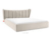 GIZO Łóżko tapicerowane typu muszelka z pojemnikiem na pościel 200 cm kremowy kremowy - zdjęcie 1