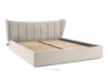 GIZO Łóżko tapicerowane typu muszelka z pojemnikiem na pościel 200 cm kremowy kremowy - zdjęcie 3