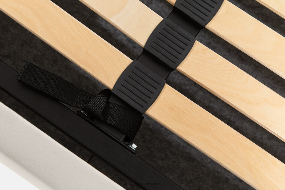 GIZO Łóżko tapicerowane typu muszelka z pojemnikiem na pościel 200 cm kremowy kremowy - zdjęcie 11