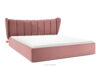 GIZO Łóżko tapicerowane typu muszelka z pojemnikiem na pościel 200 cm różowy różowy - zdjęcie 1